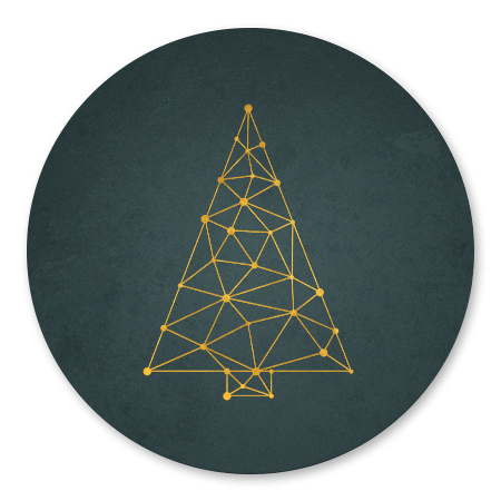 Kerstboom connectie goud/groen